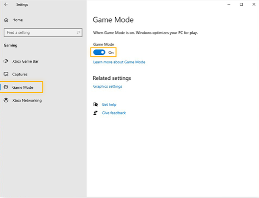 Game Mode in Windows 10