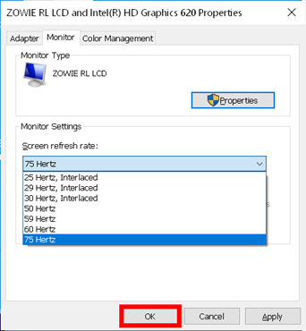 Monitor Refresh Rate Setting